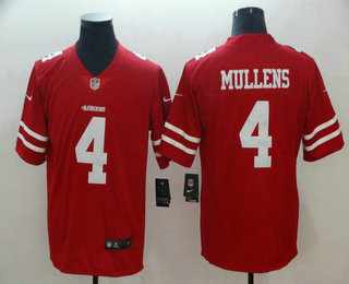Men's San Francisco 49ers #4 Nick Mullens Red 2017 Vapor Untouchable Stitched NFL Nike Limited Jersey