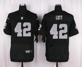 Men's San Francisco 49ers #42 Ronnie Lott Black Team Color Stitched NFL Nike Elite Jersey