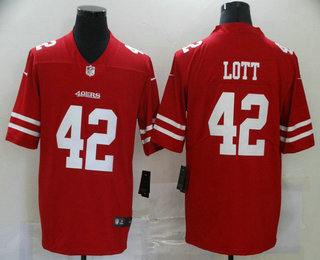 Men's San Francisco 49ers #42 Ronnie Lott Red 2017 Vapor Untouchable Stitched NFL Nike Limited Jersey