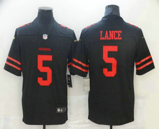 Men's San Francisco 49ers #5 Trey Lance Black 2021 Vapor Untouchable Stitched NFL Nike Limited Jersey