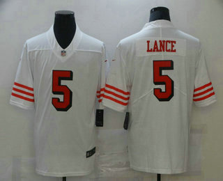 Men's San Francisco 49ers #5 Trey Lance White New 2021 Color Rush Vapor Untouchable Limited Jersey