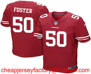 Men's San Francisco 49ers #50 Reuben Foster Red Team Color Stitched NFL Nike Elite Jersey