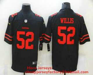 Men's San Francisco 49ers #52 Patrick Willis Black 2017 Vapor Untouchable Stitched NFL Nike Limited Jersey