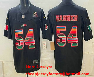 Men's San Francisco 49ers #54 Fred Warner Black FUSE Mexico 5x Super Bowl Champions Limited Stitched Jersey