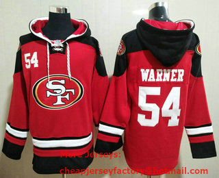 Men's San Francisco 49ers #54 Fred Warner Red Ageless Must Have Lace Up Pullover Hoodie