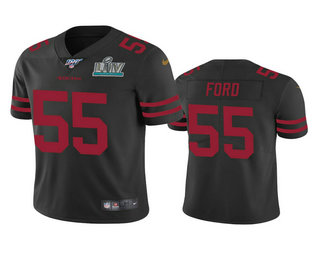 Men's San Francisco 49ers #55 Dee Ford Black Super Bowl LIV Vapor Limited Jersey