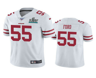 Men's San Francisco 49ers #55 Dee Ford White Super Bowl LIV Vapor Limited Jersey