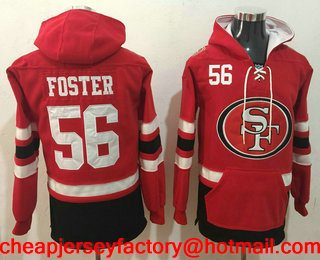 Men's San Francisco 49ers #56 Reuben Foster NEW Red Pocket Stitched NFL Pullover Hoodie