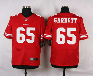 Men's San Francisco 49ers #65 Joshua Garnett Scarlet Red Team Color Stitched NFL Nike Elite Jersey