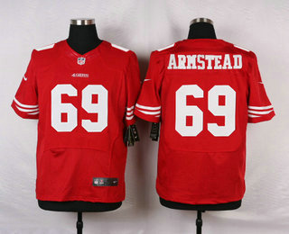 Men's San Francisco 49ers #69 Arik Armstead Red Team Color Stitched NFL Nike Elite Jersey