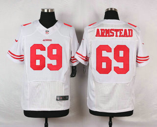 Men's San Francisco 49ers #69 Arik Armstead White Road NFL Nike Elite Jersey