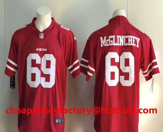 Men's San Francisco 49ers #69 Mike McGlinchey Red 2017 Vapor Untouchable Stitched NFL Nike Limited Jersey