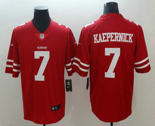 Men's San Francisco 49ers #7 Colin Kaepernick Red 2017 Vapor Untouchable Stitched NFL Nike Limited Jersey