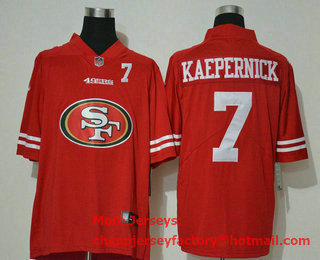 Men's San Francisco 49ers #7 Colin Kaepernick Red 2020 Big Logo Number Vapor Untouchable Stitched NFL Nike Fashion Limited Jersey