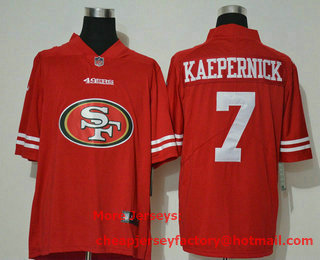 Men's San Francisco 49ers #7 Colin Kaepernick Red 2020 Big Logo Vapor Untouchable Stitched NFL Nike Fashion Limited Jersey