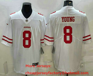 Men's San Francisco 49ers #8 Steve Young White 2017 Vapor Untouchable Stitched NFL Nike Limited Jersey