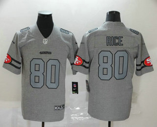Men's San Francisco 49ers #80 Jerry Rice 2019 Gray Gridiron Vapor Untouchable Stitched NFL Nike Limited Jersey