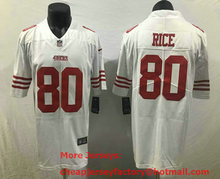 Men's San Francisco 49ers #80 Jerry Rice 2022 New White Vapor Untouchable Limited Stitched Jersey