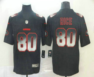 Men's San Francisco 49ers #80 Jerry Rice Black 2019 Vapor Smoke Fashion Stitched NFL Nike Limited Jersey
