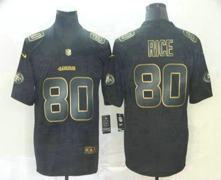Men's San Francisco 49ers #80 Jerry Rice Black Gold 2019 Vapor Untouchable Stitched NFL Nike Limited Jersey