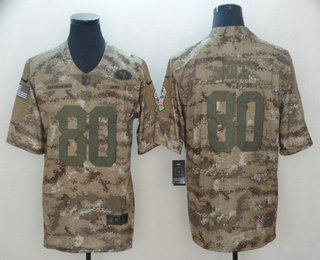 Men's San Francisco 49ers #80 Jerry Rice Nike Camo 2018 Salute to Service Stitched NFL Limited Jersey