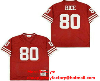 Men's San Francisco 49ers #80 Jerry Rice Red Throwback Jersey
