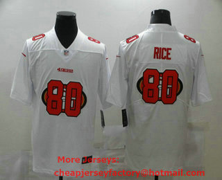 Men's San Francisco 49ers #80 Jerry Rice White 2020 Shadow Logo Vapor Untouchable Stitched NFL Nike Limited Jersey