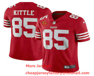 Men's San Francisco 49ers #85 George Kittle 2022 Red With 1 star C Patch Vapor Untouchable Limited Stitched Football Jersey
