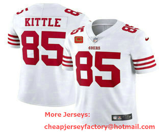 Men's San Francisco 49ers #85 George Kittle 2022 White With 1 star C Patch Vapor Untouchable Limited Stitched Football Jersey