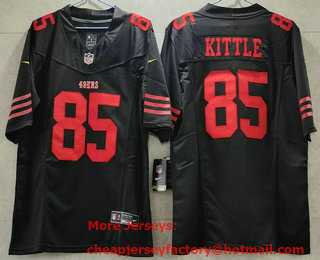 Men's San Francisco 49ers #85 George Kittle Black 2023 FUSE Vapor Untouchable Limited Stitched Jersey
