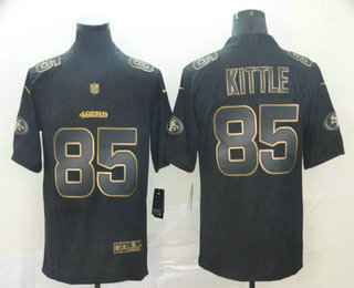 Men's San Francisco 49ers #85 George Kittle Black Gold 2019 Vapor Untouchable Stitched NFL Nike Limited Jersey