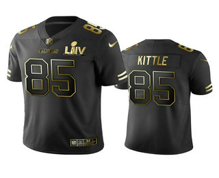 Men's San Francisco 49ers #85 George Kittle Black Super Bowl LIV Golden Edition Jersey