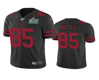 Men's San Francisco 49ers #85 George Kittle Black Super Bowl LIV Vapor Limited Jersey