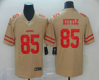 Men's San Francisco 49ers #85 George Kittle Gold 2019 Inverted Legend Stitched NFL Nike Limited Jersey