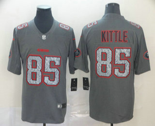Men's San Francisco 49ers #85 George Kittle Gray Fashion Static 2019 Vapor Untouchable Stitched NFL Nike Limited Jersey
