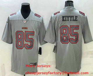 Men's San Francisco 49ers #85 George Kittle Grey Atmosphere Fashion 2022 Vapor Untouchable Stitched Limited Jersey