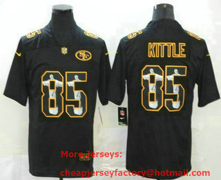Men's San Francisco 49ers #85 George Kittle Jesus Faith Black Vapor Untouchable Stitched NFL Nike Limited Jersey