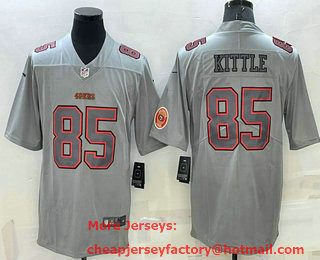 Men's San Francisco 49ers #85 George Kittle LOGO Grey Atmosphere Fashion 2022 Vapor Untouchable Stitched Limited Jersey