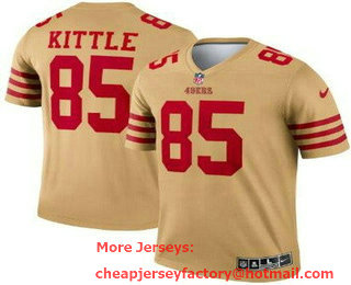 Men's San Francisco 49ers #85 George Kittle Limited Gold Inverted 2022 Vapor Jersey