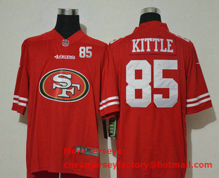 Men's San Francisco 49ers #85 George Kittle Red 2020 Big Logo Number Vapor Untouchable Stitched NFL Nike Fashion Limited Jersey