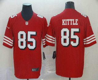 Men's San Francisco 49ers #85 George Kittle Red New 2018 Color Rush Vapor Untouchable Limited Jersey
