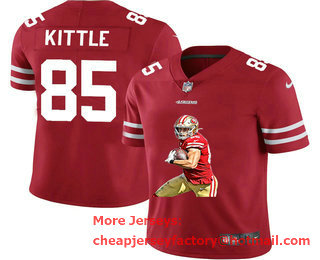 Men's San Francisco 49ers #85 George Kittle Red Player Portrait Edition 2020 Vapor Untouchable Stitched NFL Nike Limited Jersey