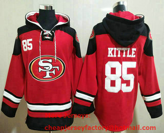 Men's San Francisco 49ers #85 George Kittle Red Team Color 2014 NFL Hoodie