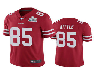 Men's San Francisco 49ers #85 George Kittle Scarlet Super Bowl LIV Vapor Limited Jersey