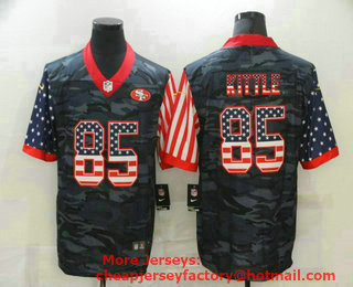 Men's San Francisco 49ers #85 George Kittle USA Camo 2020 Salute To Service Stitched NFL Nike Limited Jersey