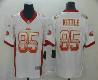 Men's San Francisco 49ers #85 George Kittle White 2019 Fashion Drift Color Rush Stitched NFL Nike Limited Jersey