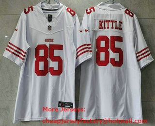 Men's San Francisco 49ers #85 George Kittle White 2023 FUSE Vapor Untouchable Limited Stitched Jersey
