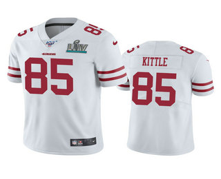 Men's San Francisco 49ers #85 George Kittle White Super Bowl LIV Vapor Limited Jersey