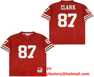 Men's San Francisco 49ers #87 Dwight Clark Red Throwback Jersey