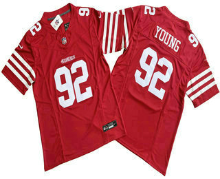 Men's San Francisco 49ers #92 Chase Young Red 2023 FUSE Vapor Limited Stitched Jersey
